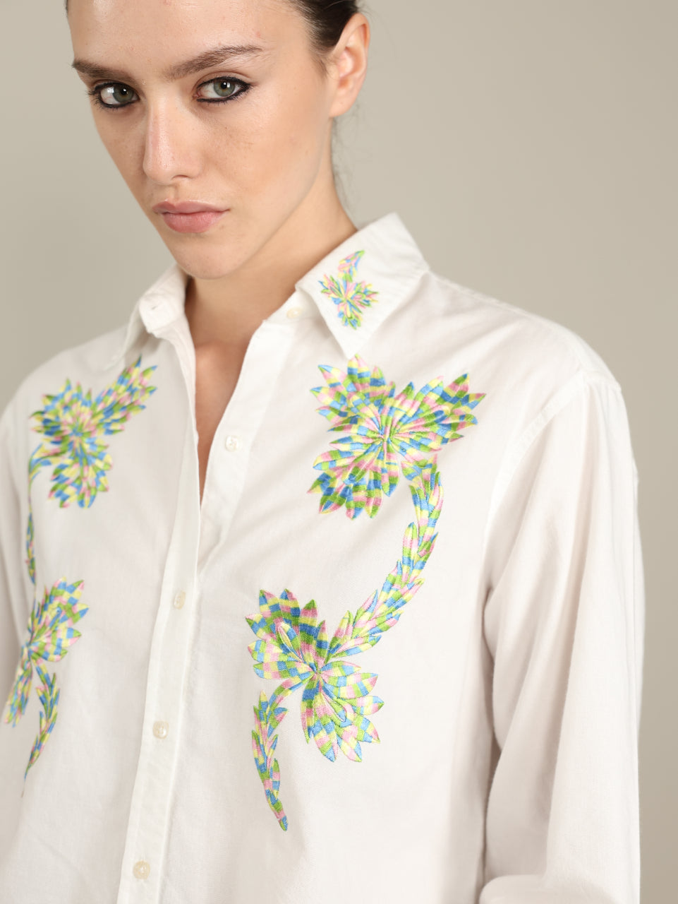 Embroidered Button Shirt