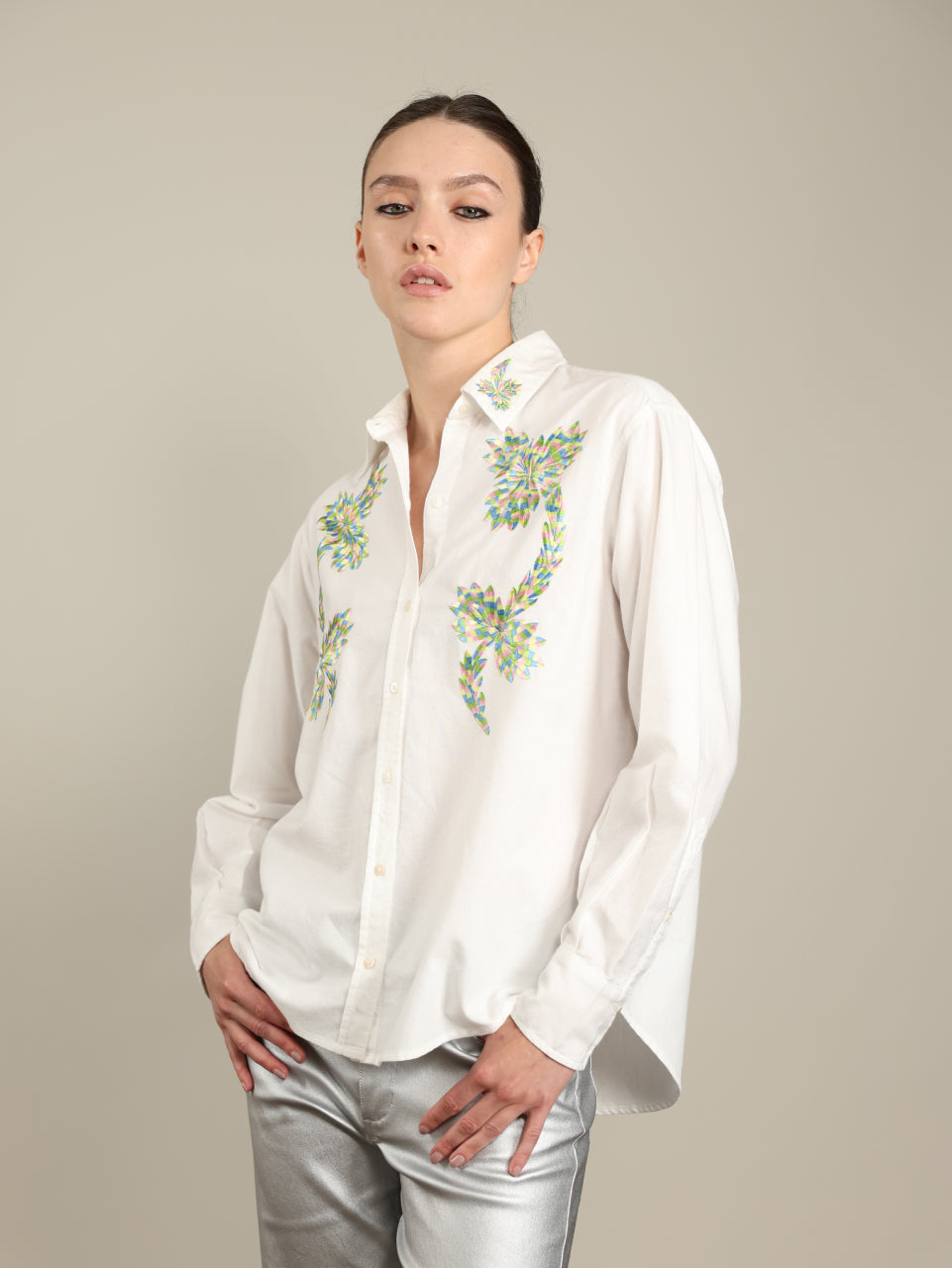 Embroidered Button Shirt