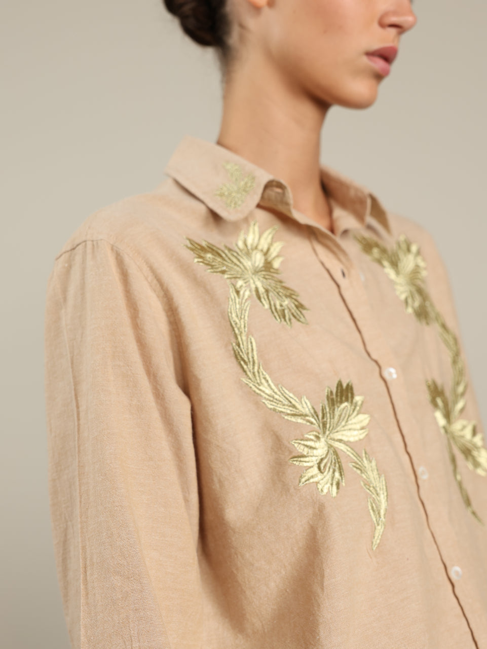 Embroidered Button Shirt