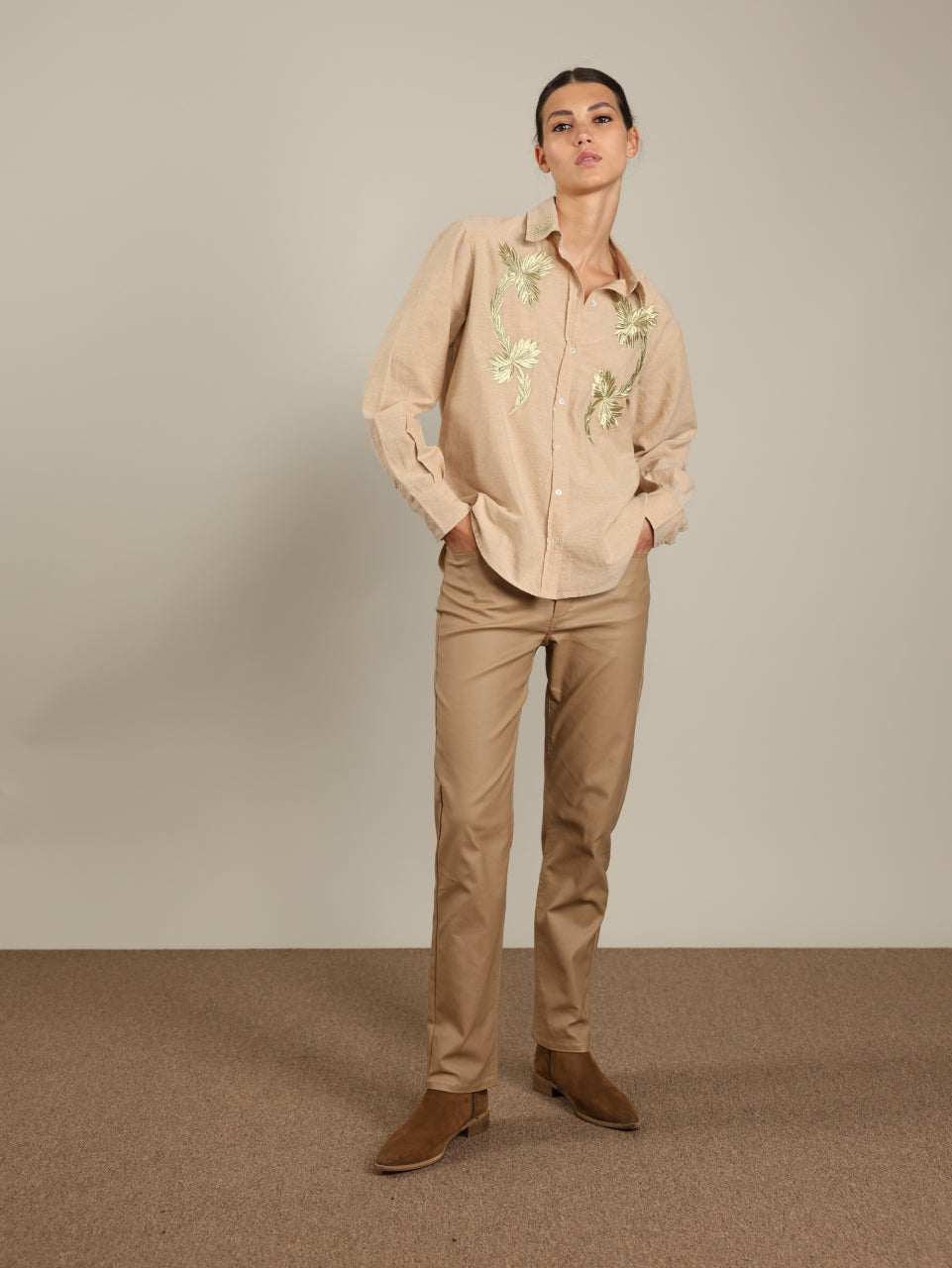 Embroidered Button Shirt