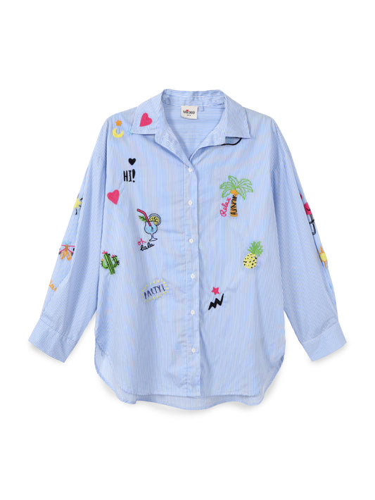 Madison Oversized Emb Shirt