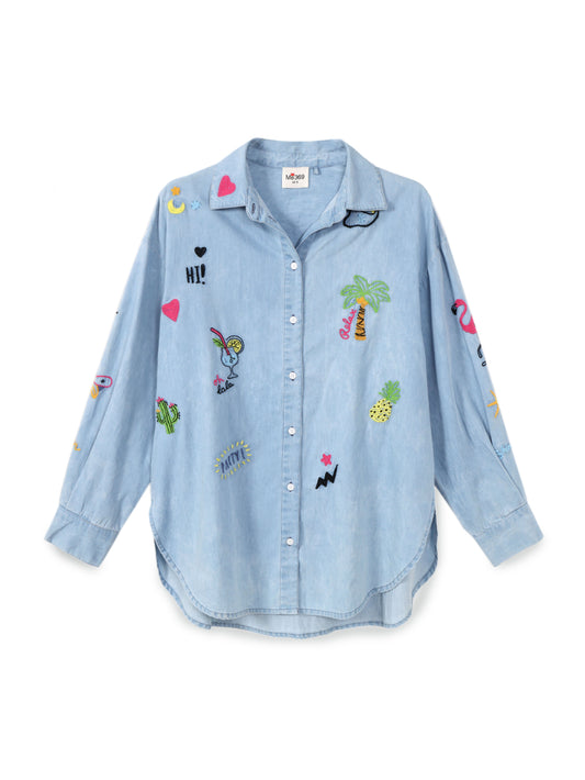 Madison Oversized Emb Shirt