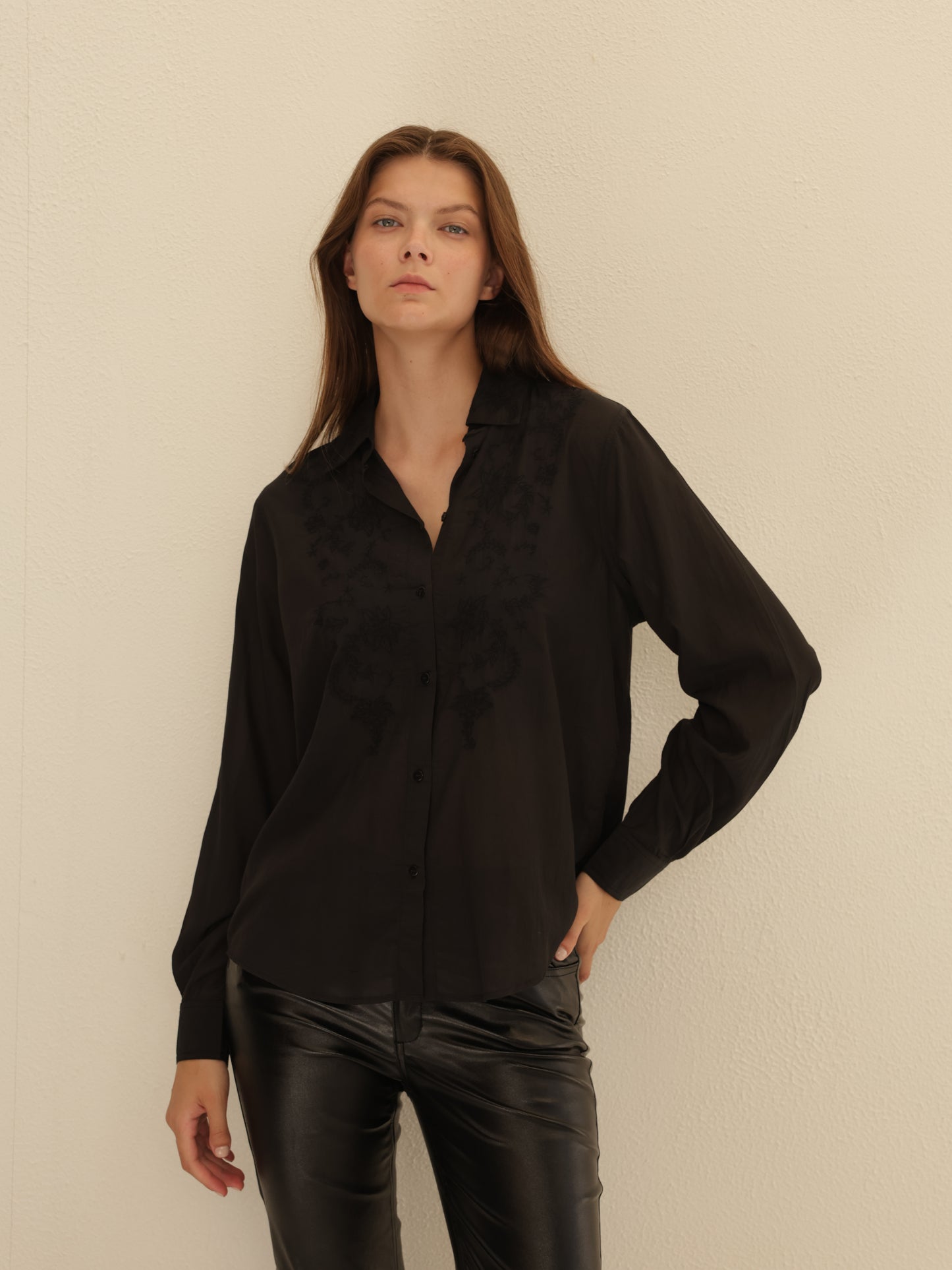 Embroidered Button-down Shirt