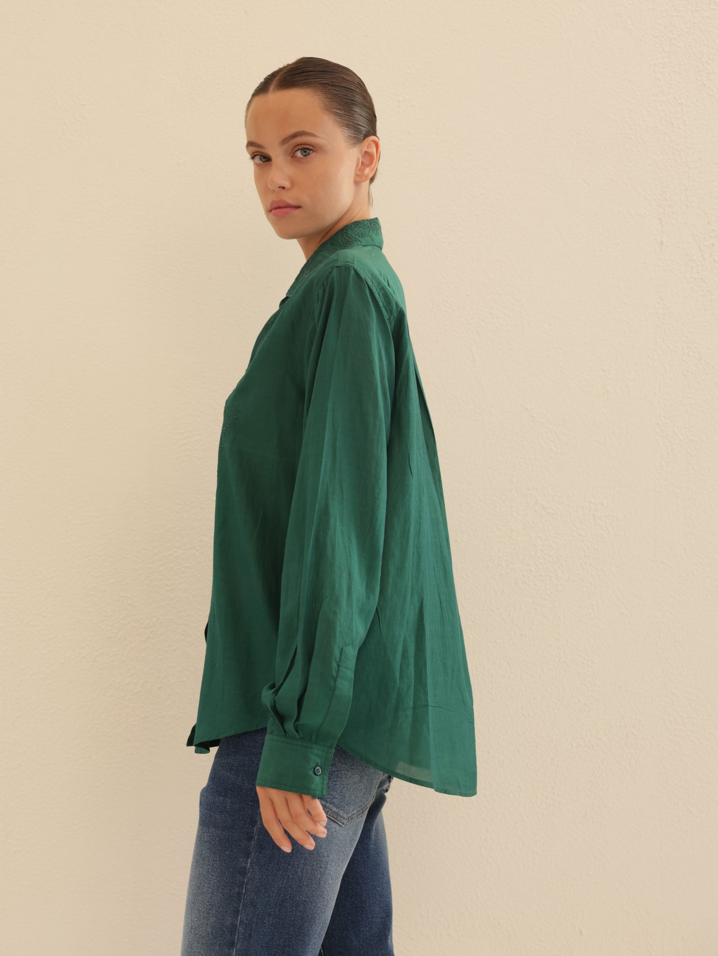 Embroidered Button-down Shirt