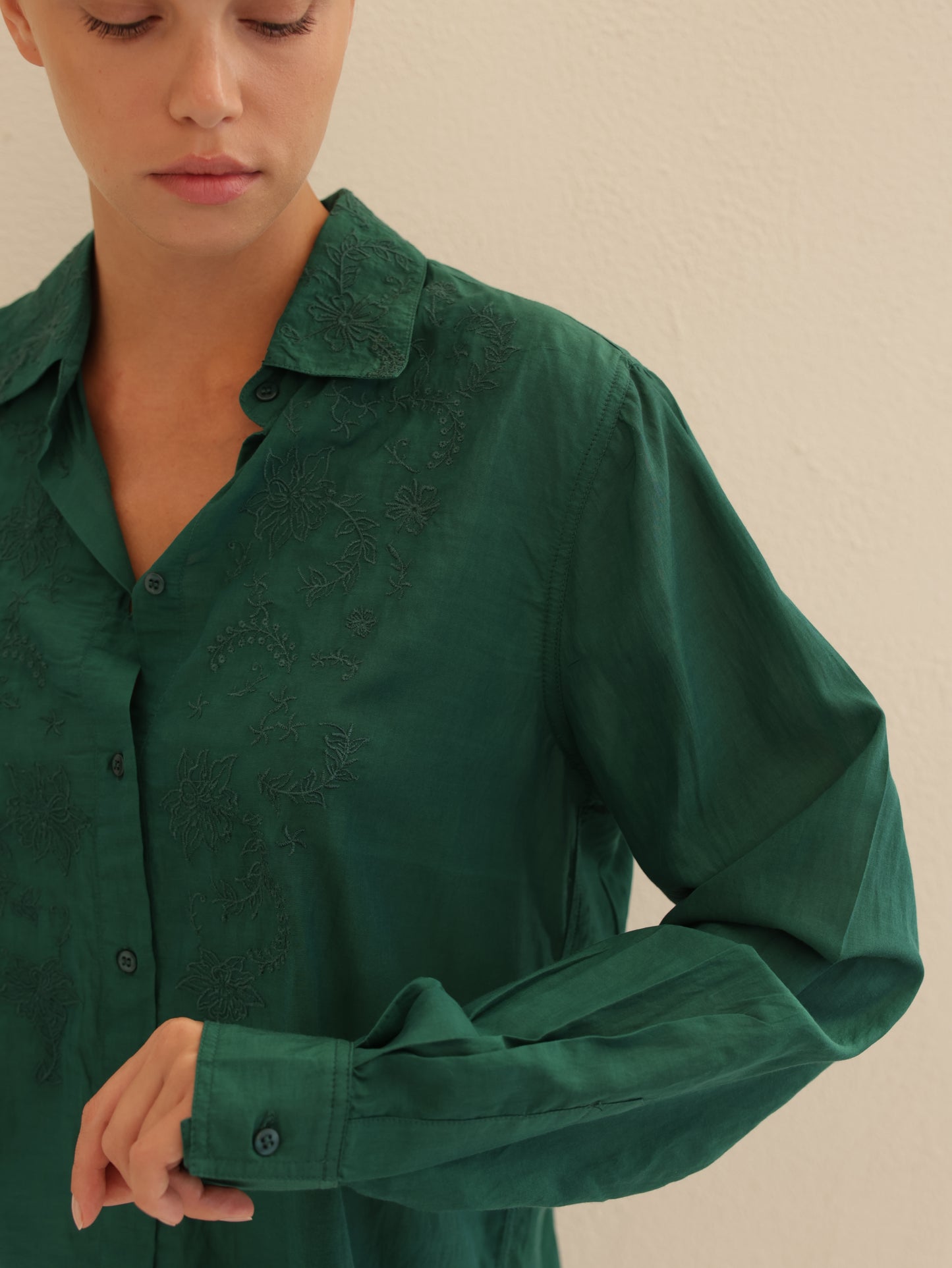 Embroidered Button-down Shirt