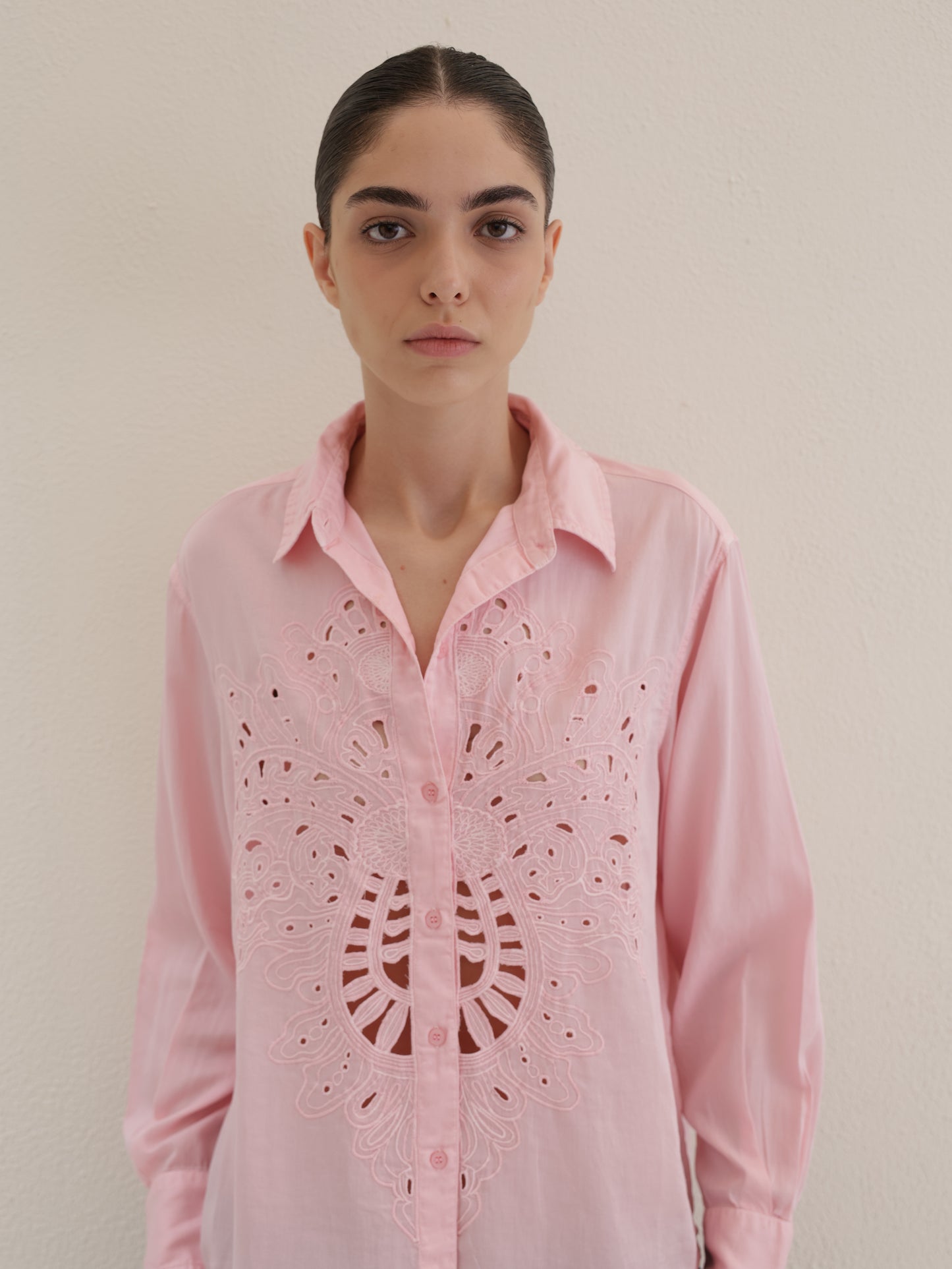 Embroidered Button-up Shirt