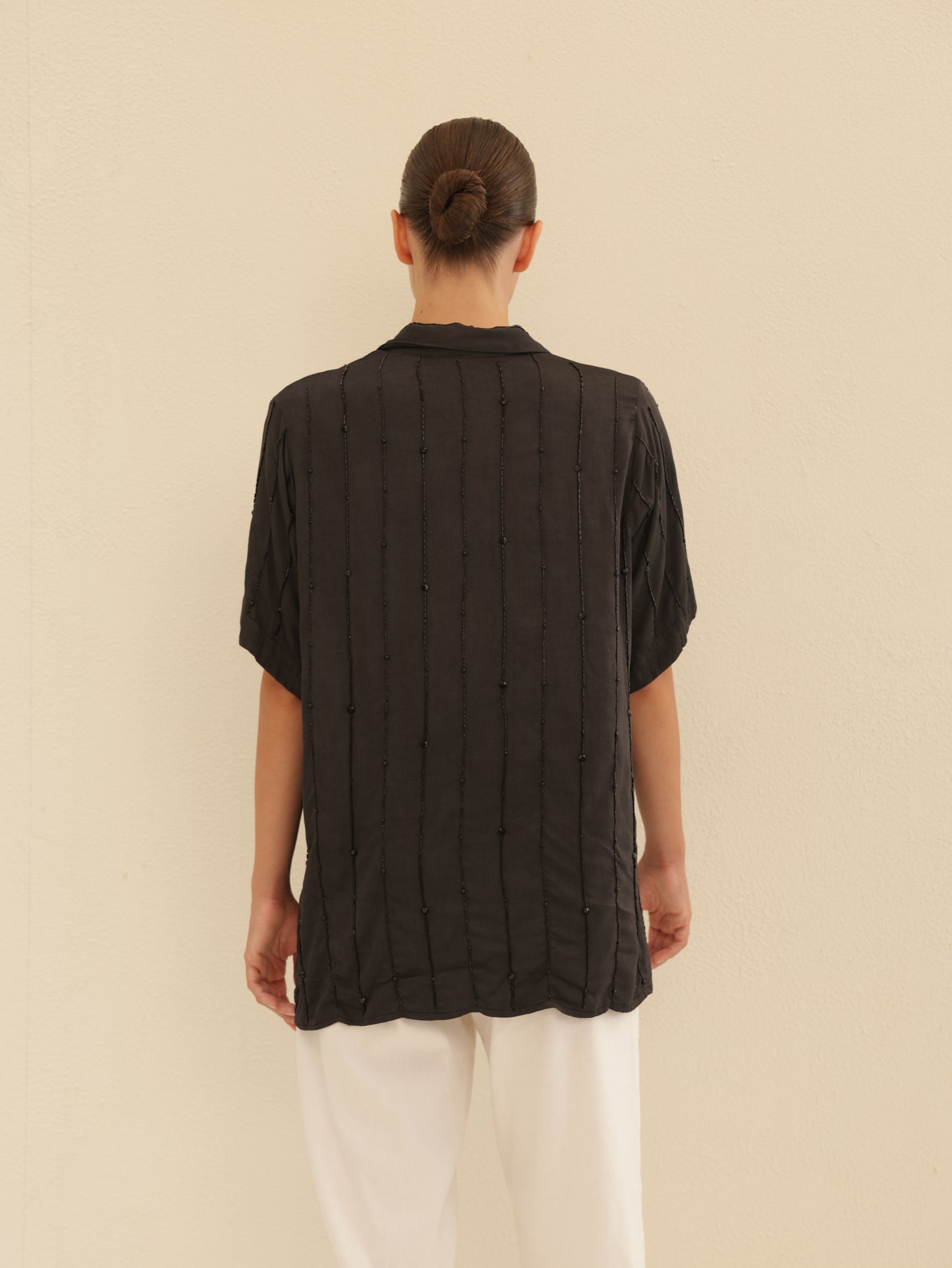 Beaded Button-down Shirt