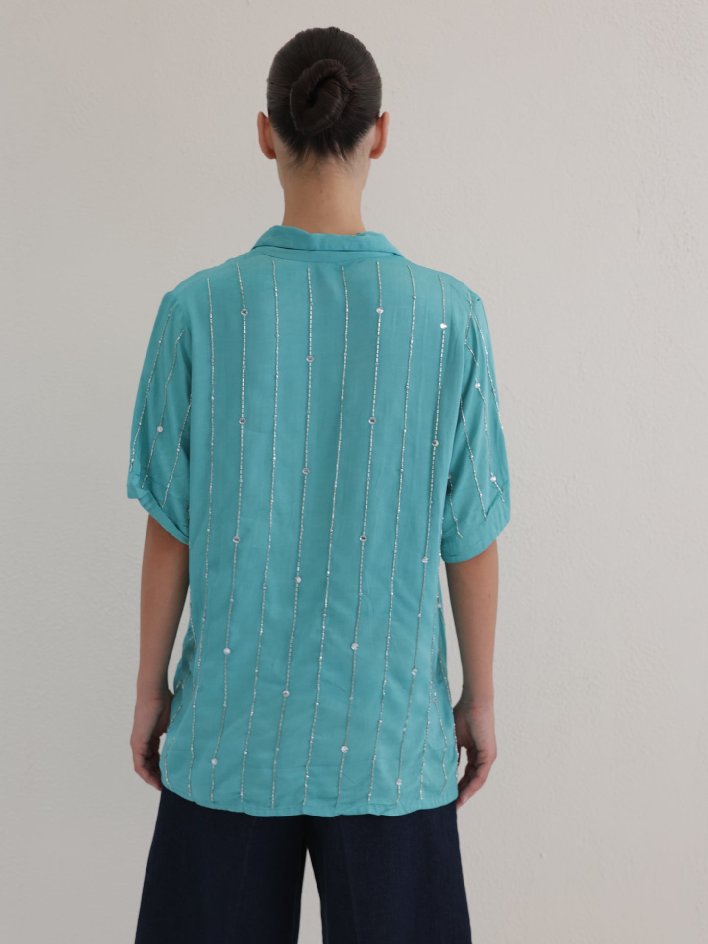 Beaded Button-down Shirt