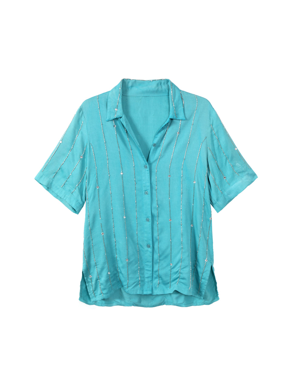 Beaded Button-down Shirt