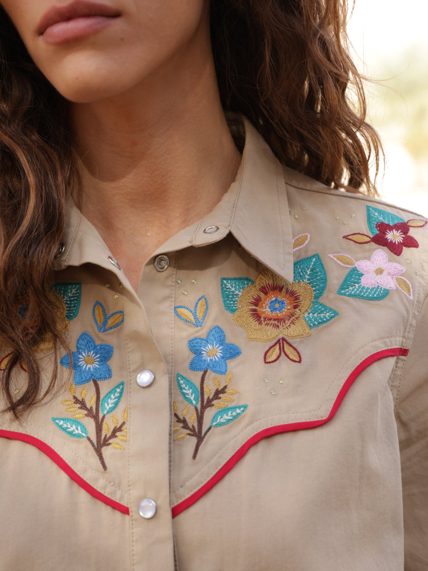 Embroidered Button-up Shirt
