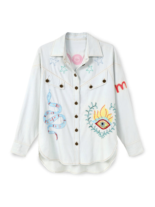 ADELYN DENIM EMB SHIRT