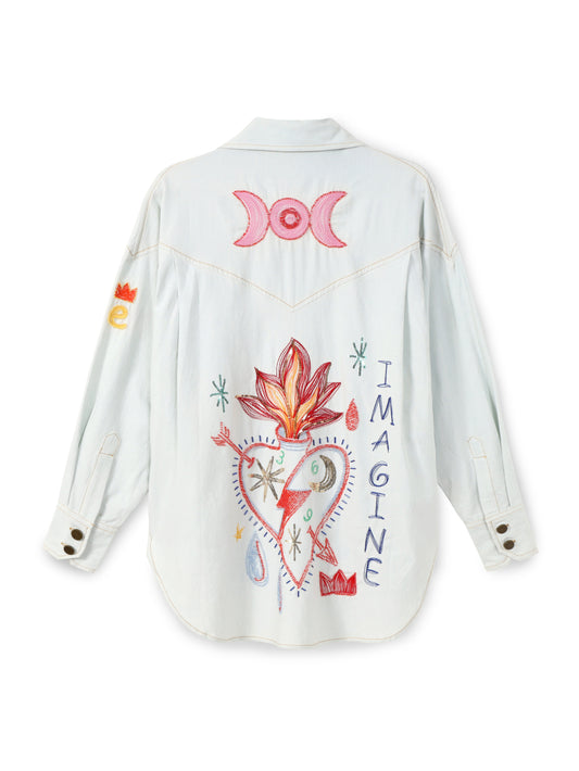 ADELYN DENIM EMB SHIRT