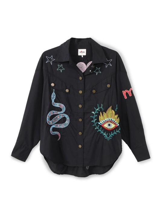ADELYN DENIM EMB SHIRT