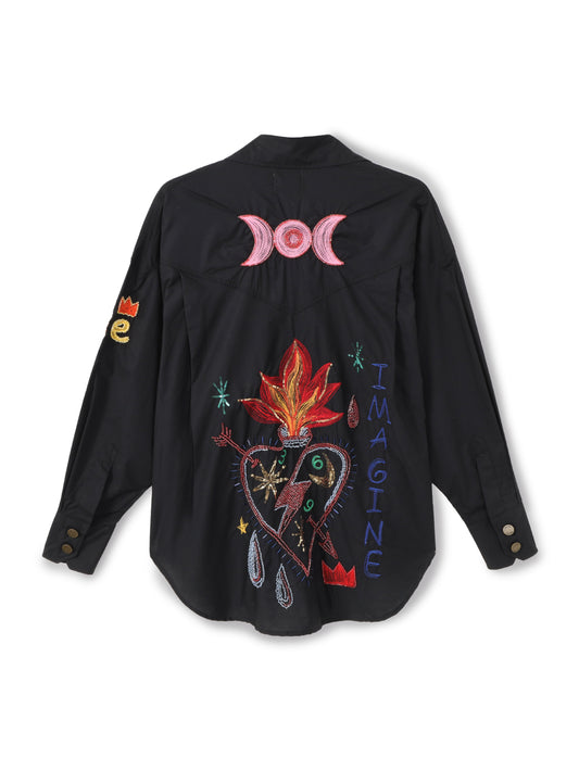 ADELYN DENIM EMB SHIRT