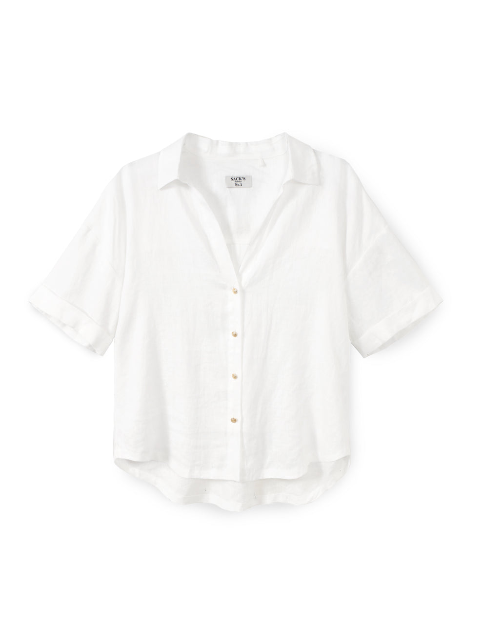 Short cropped linen shirt
