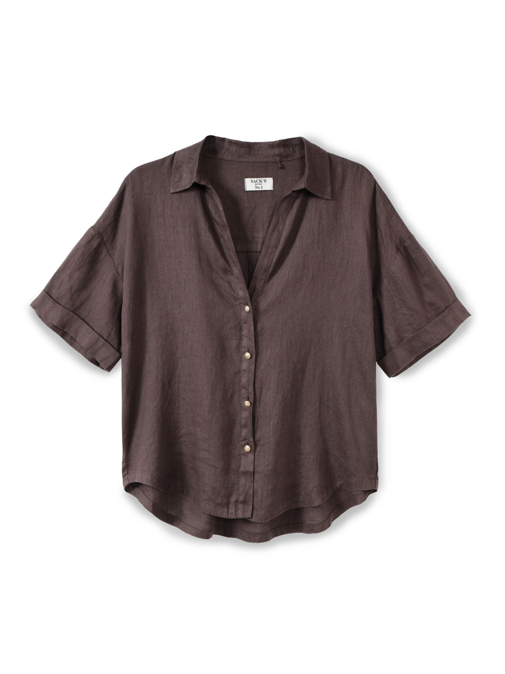 Short cropped linen shirt