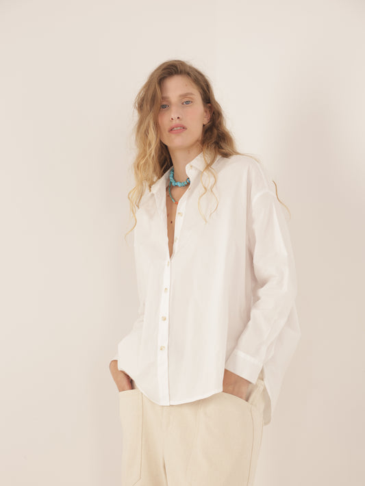 Oversized button-down shirt
