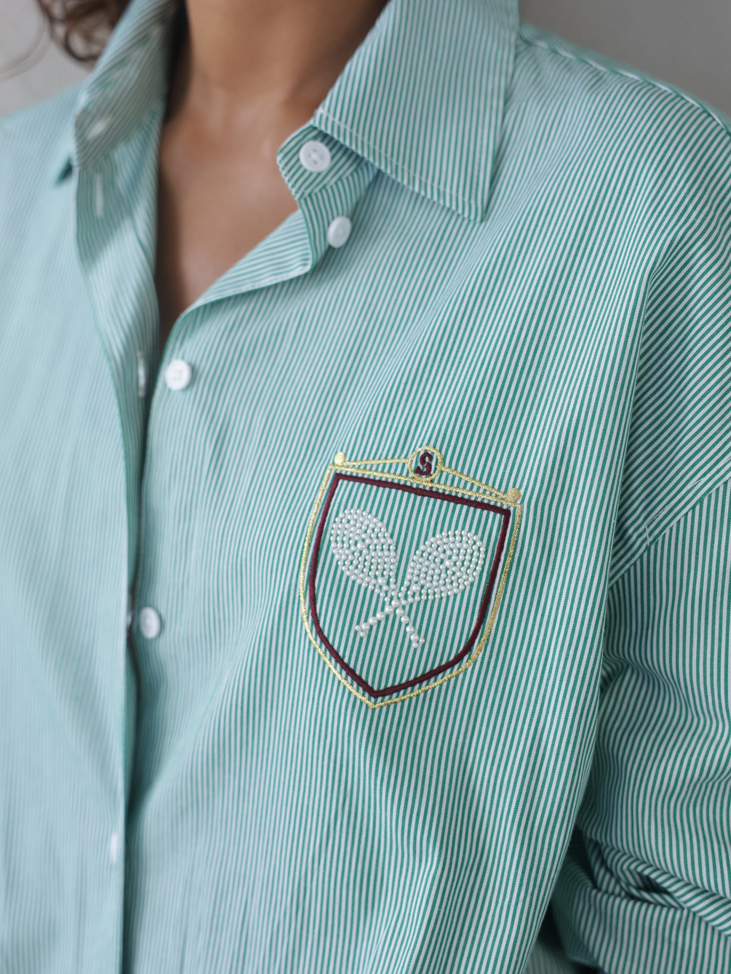 Embroidered Striped Men's Shirt
