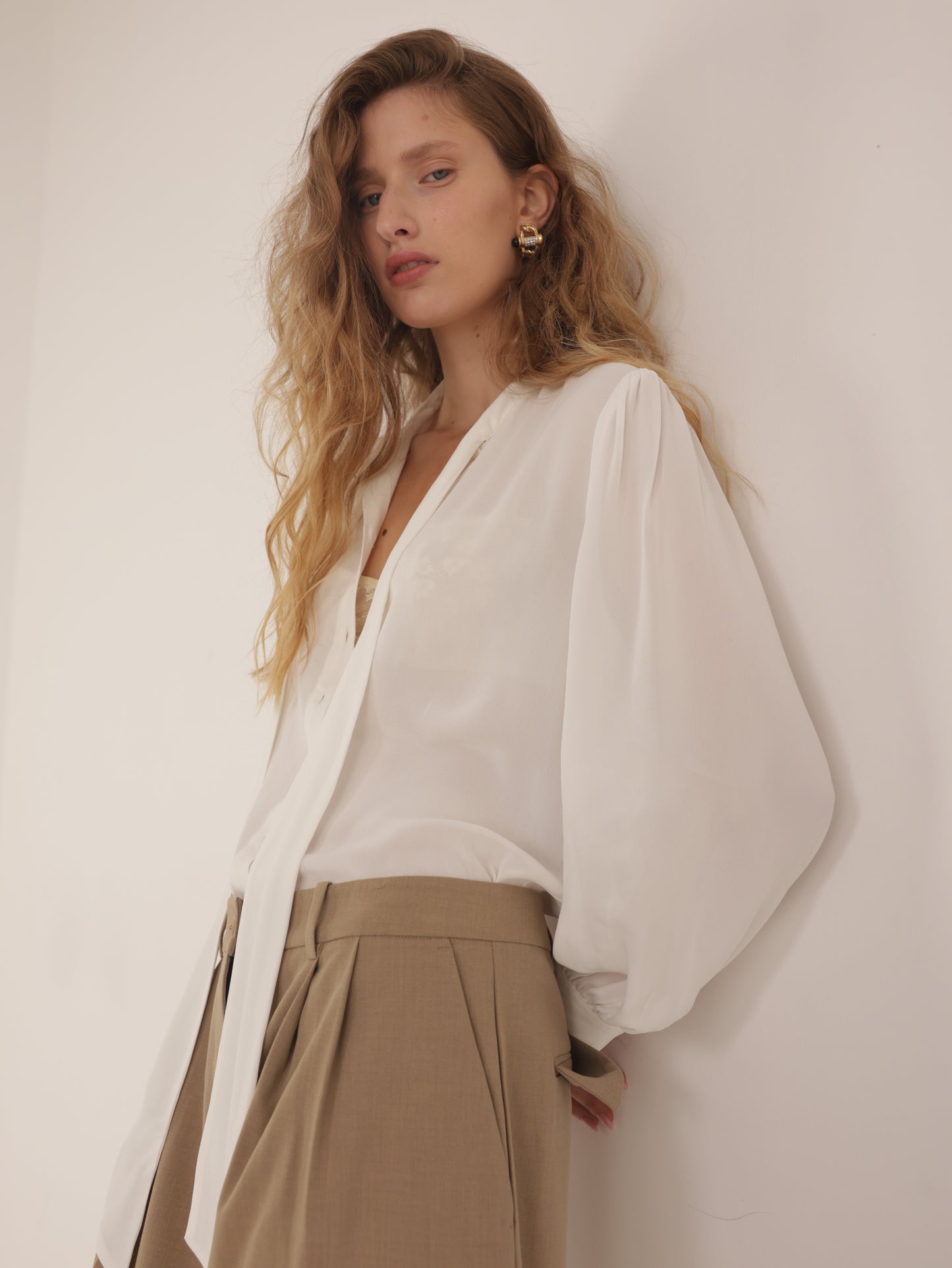 Tie-Front Button-Down Shirt