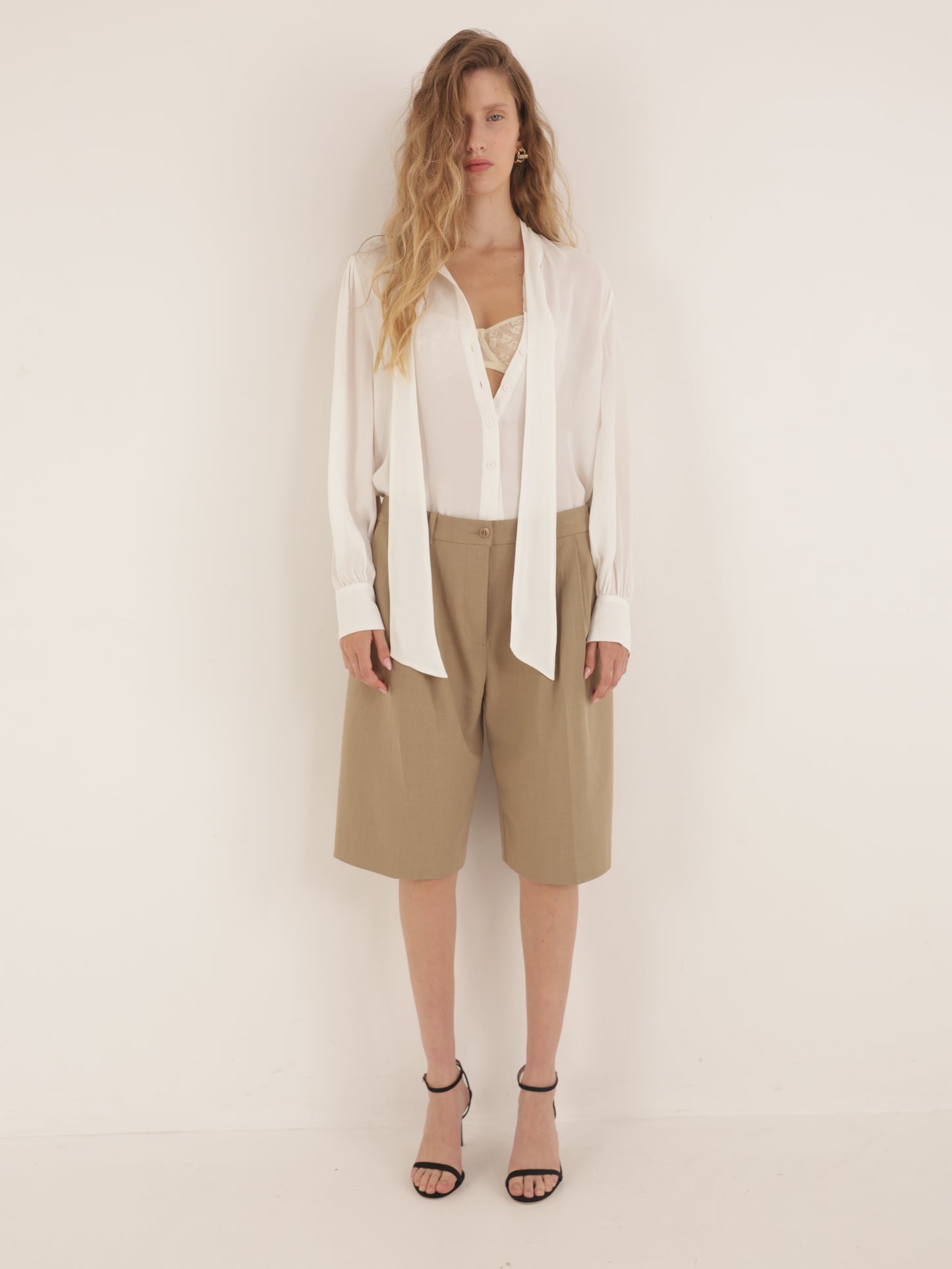 Tie-Front Button-Down Shirt