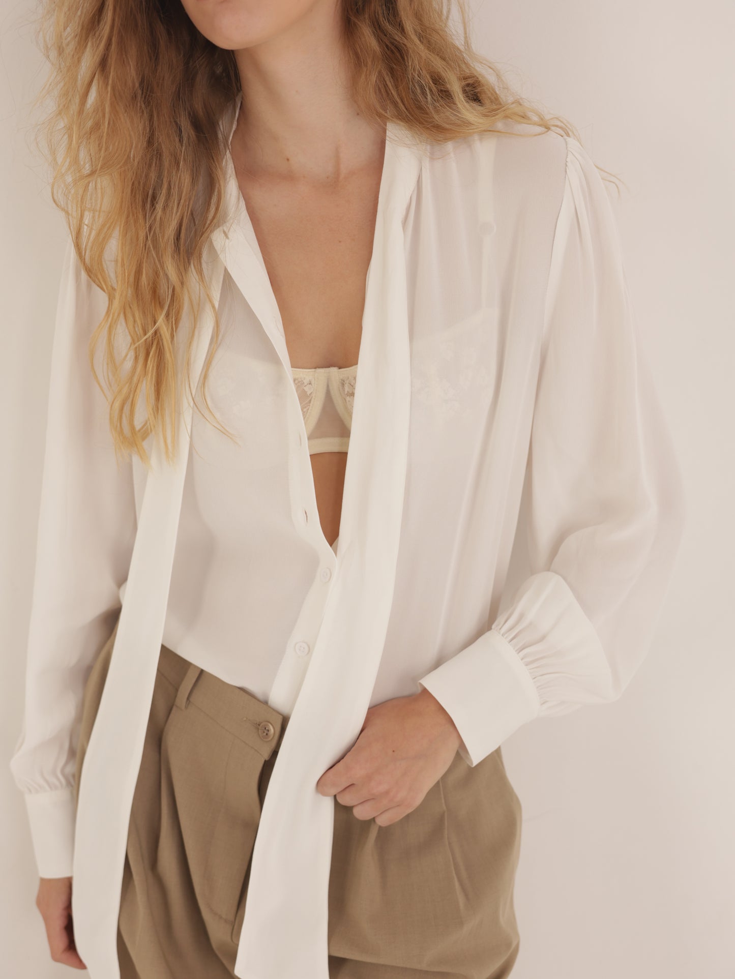 Tie-Front Button-Down Shirt