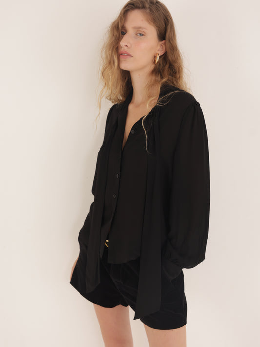 Tie-Front Button-Down Shirt