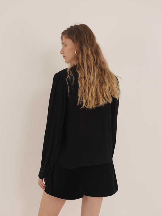 Tie-Front Button-Down Shirt