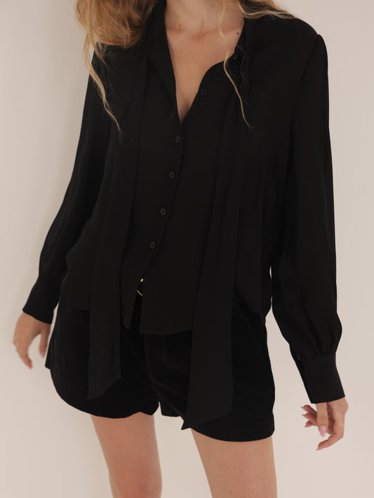 Tie-Front Button-Down Shirt
