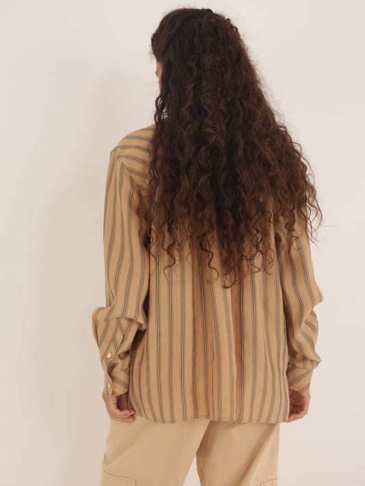 Striped button-down shirt