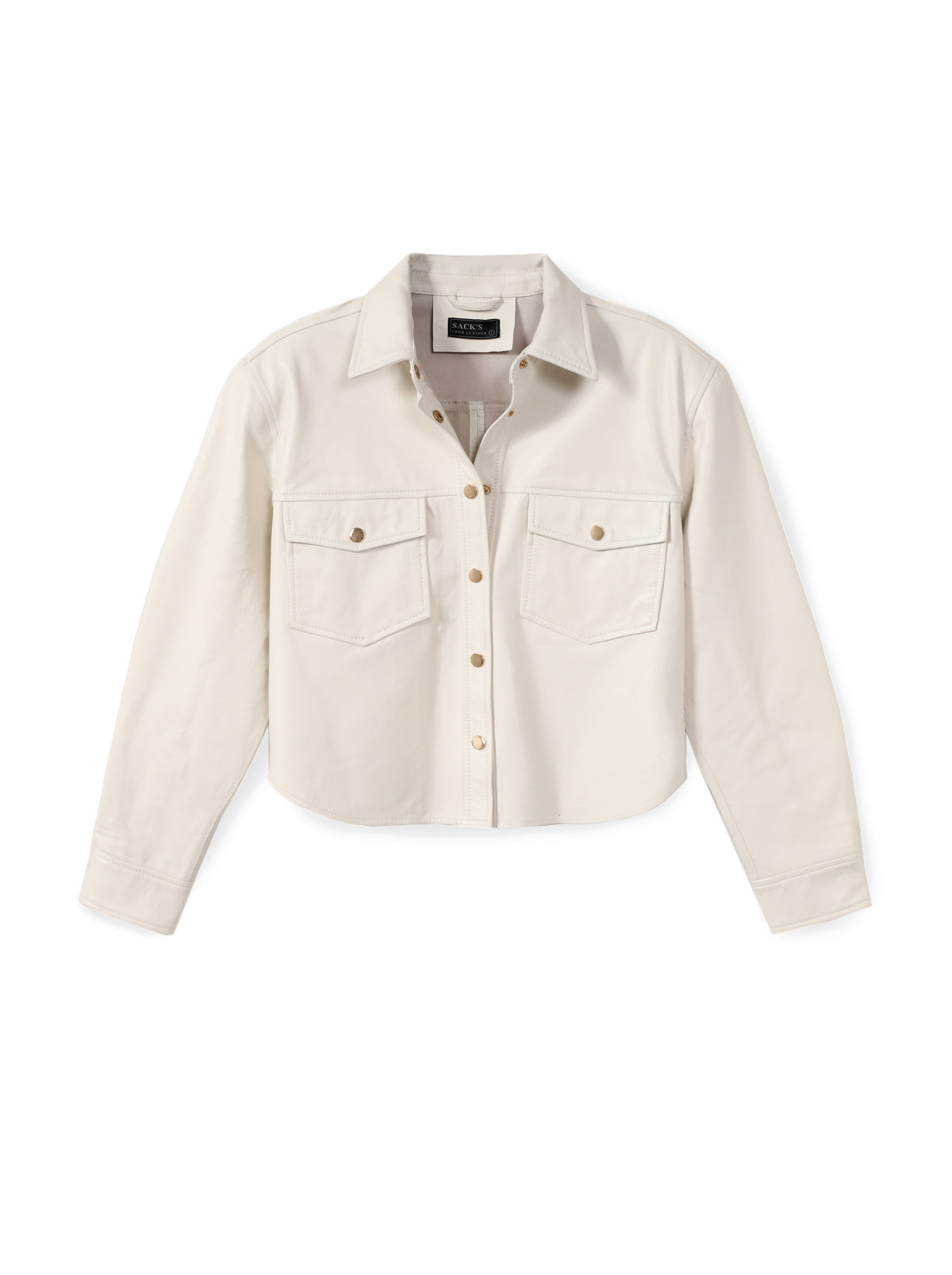 Button-down leather shirt