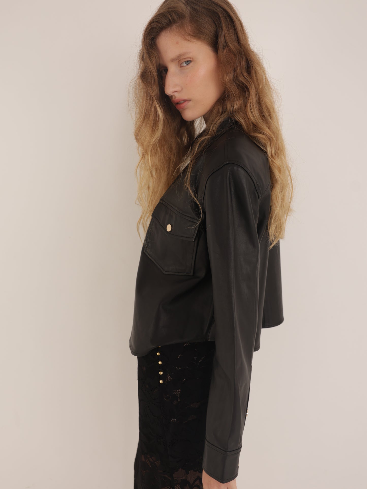 Leather crop top