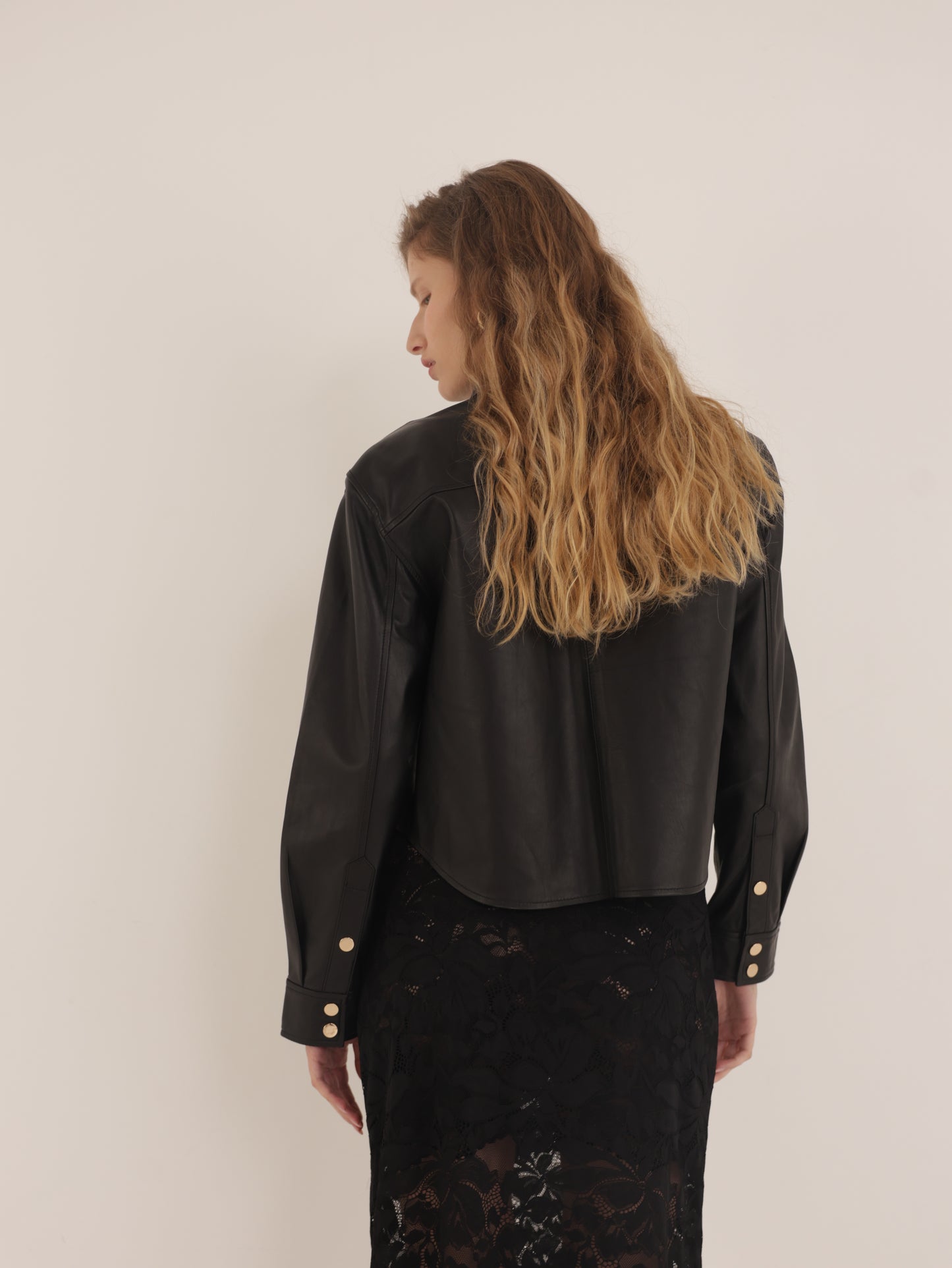 Leather crop top