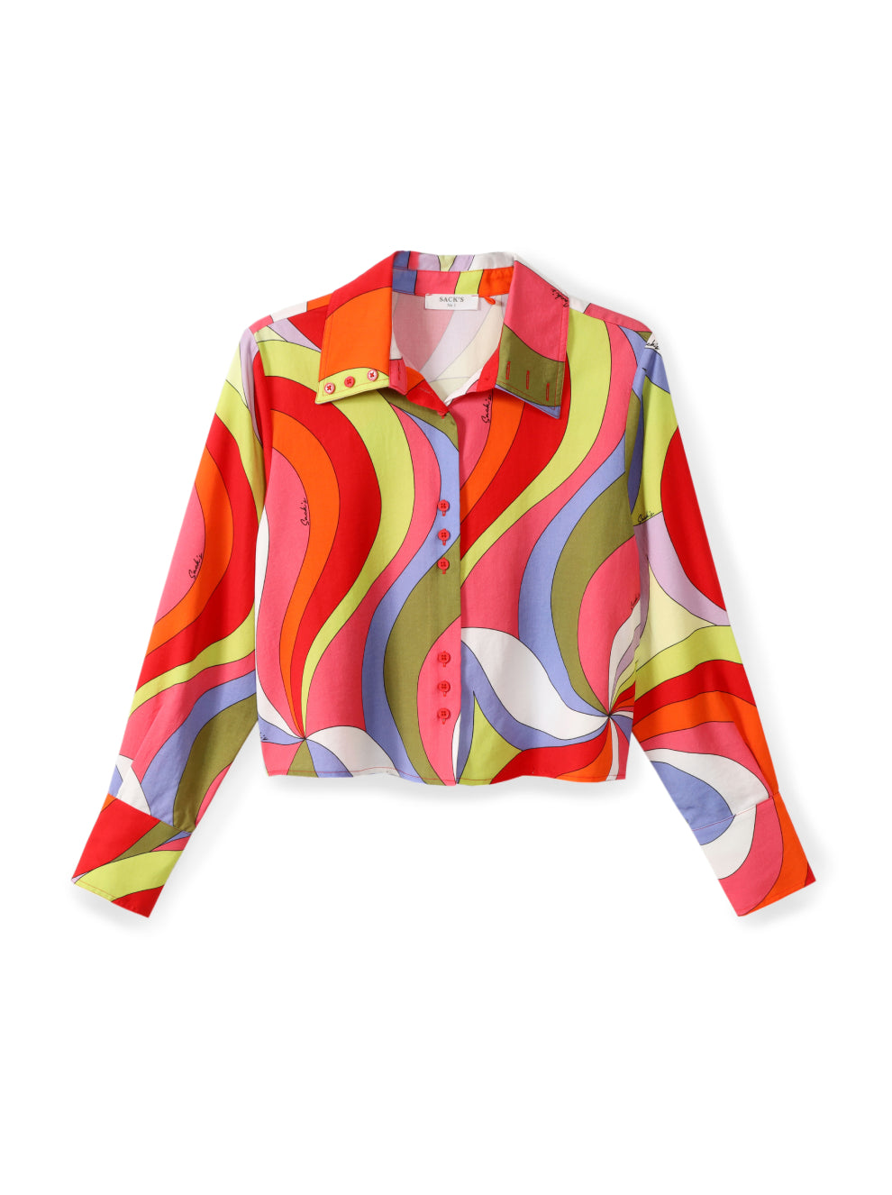 Print button-down shirt