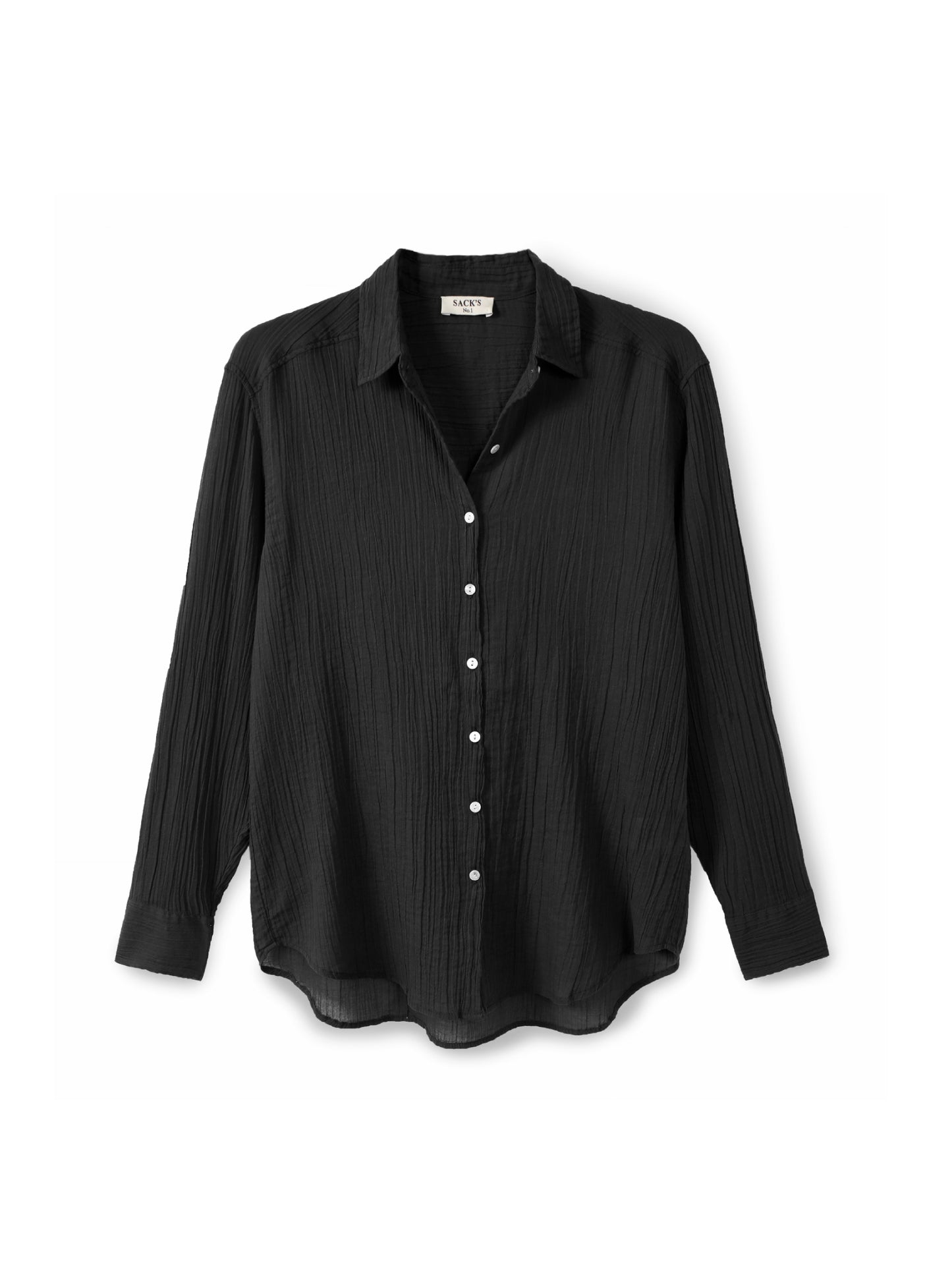 Crinkle button-down shirt