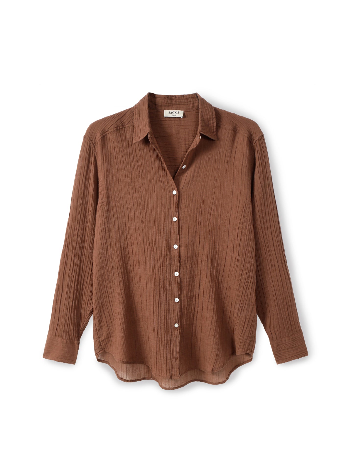 Crinkle button-down shirt