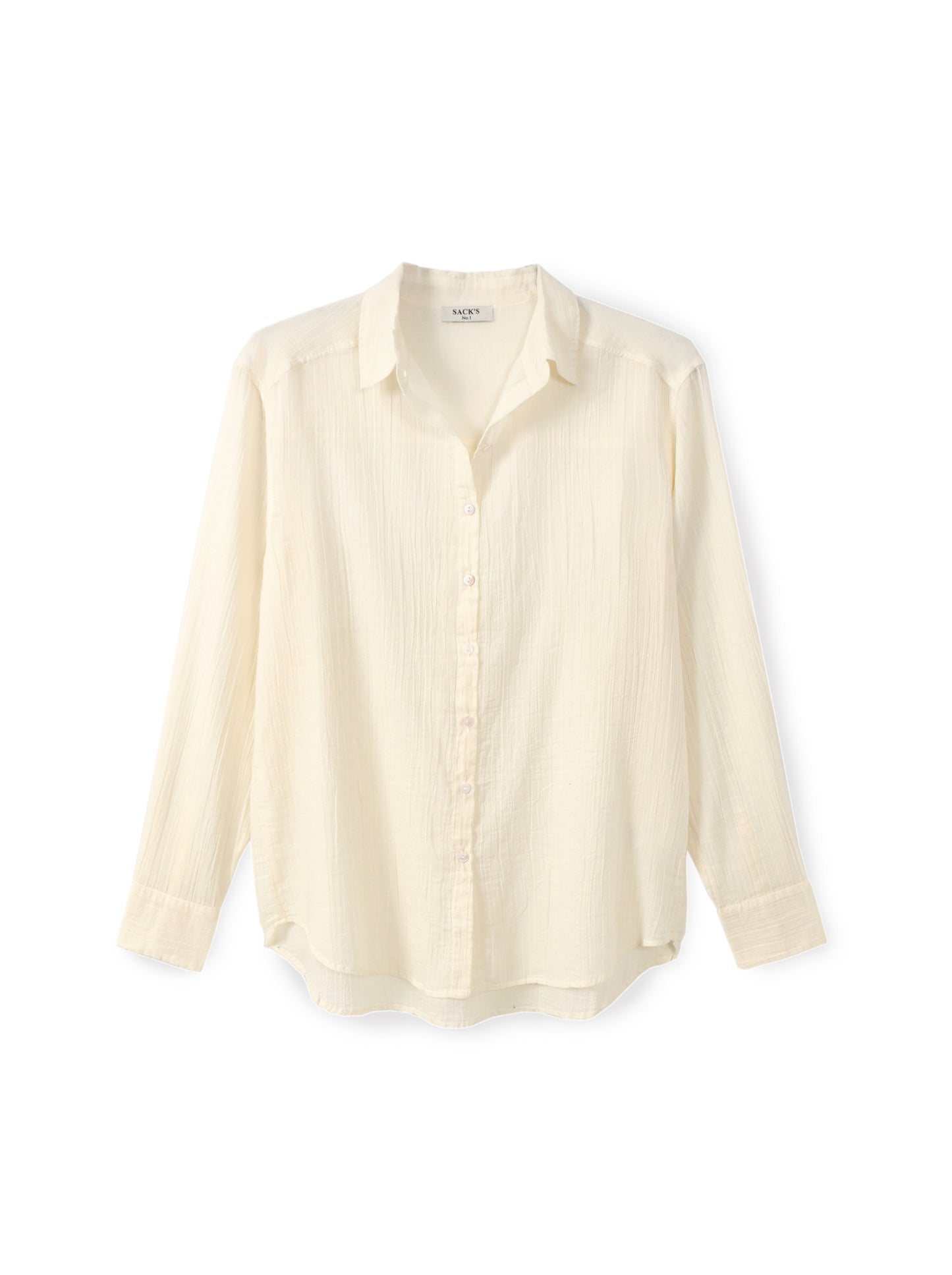 Crinkle button-down shirt