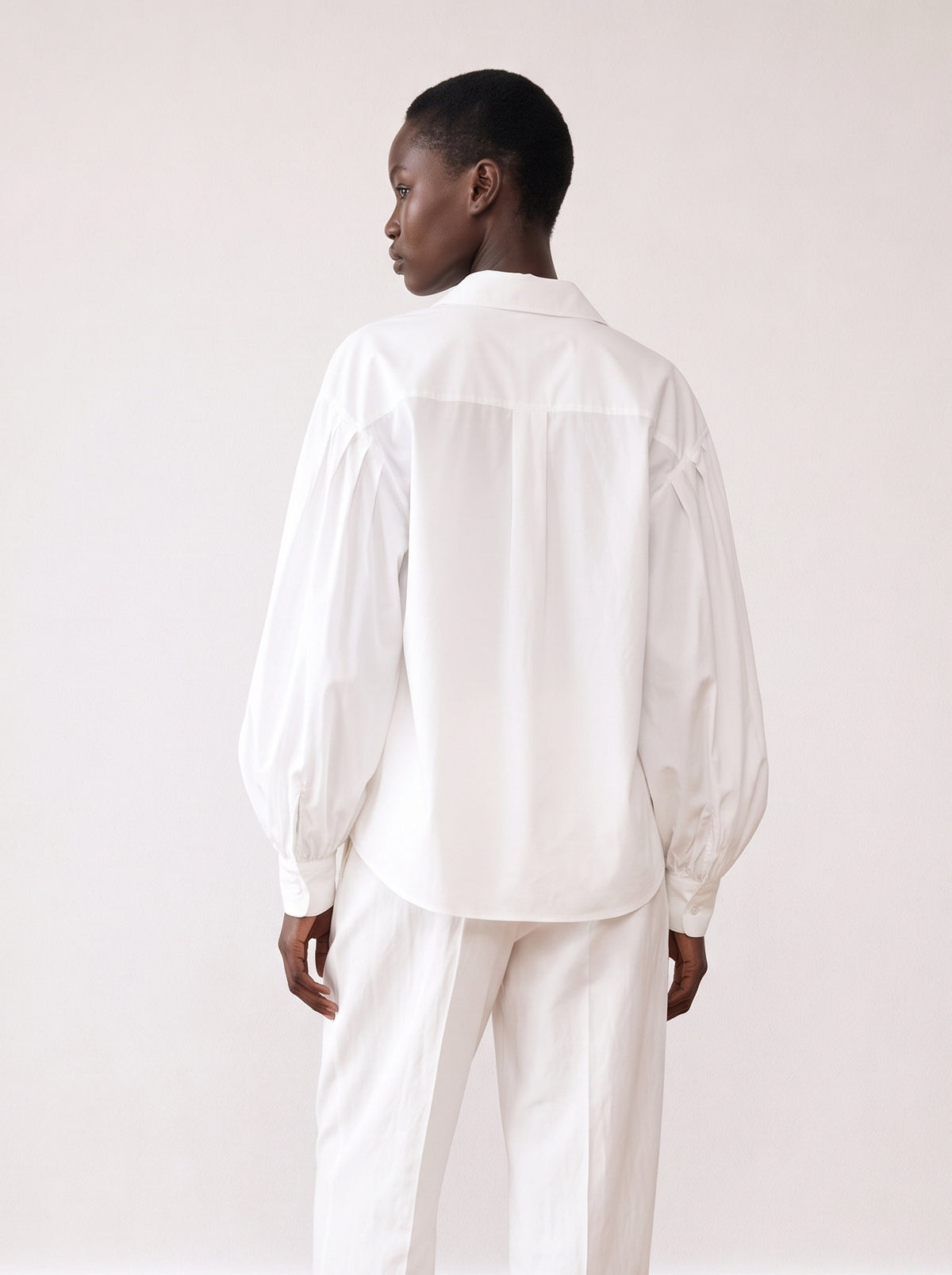 Puff-sleeve Cotton Shirt