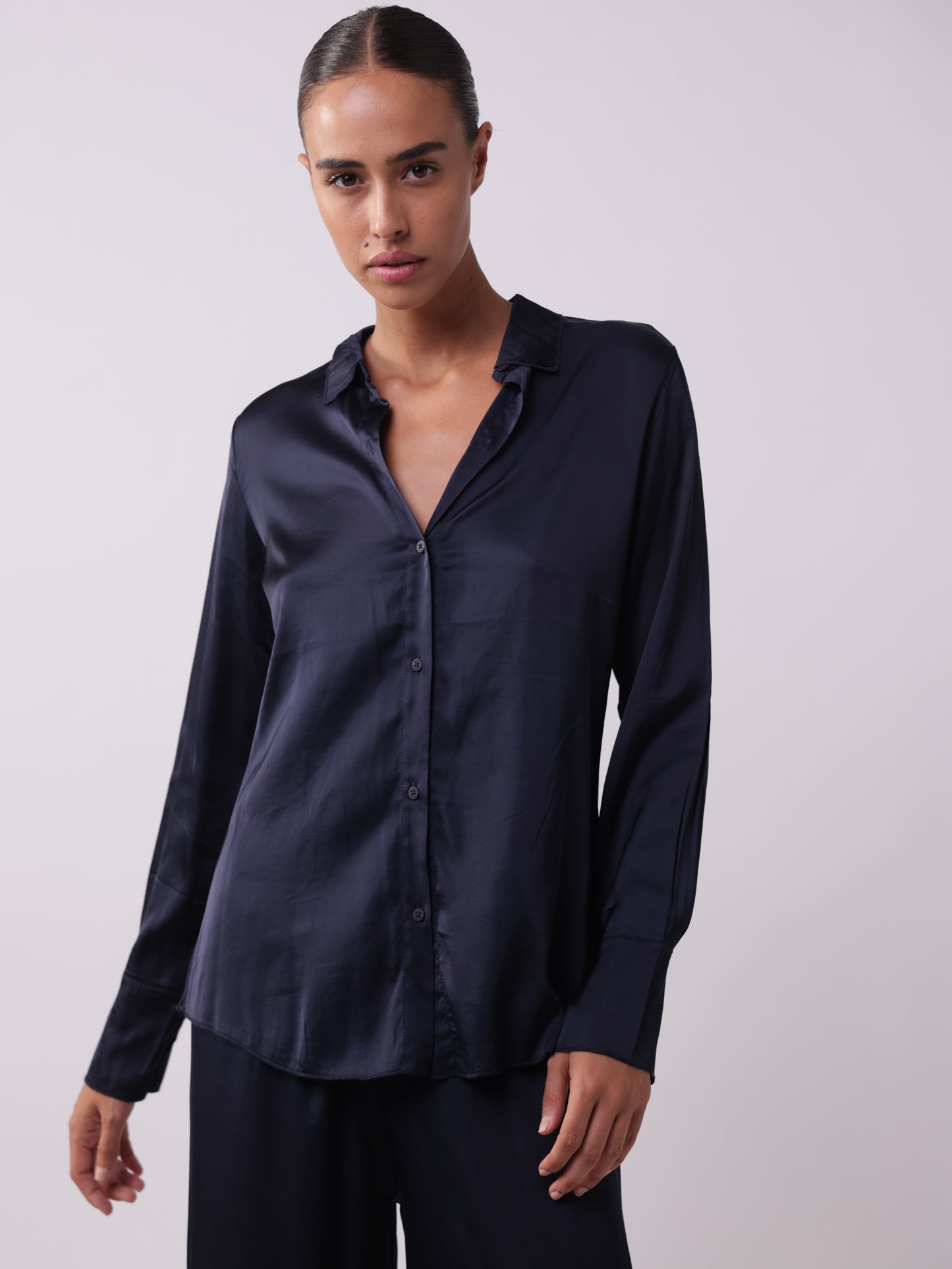 Buttoned Satin Shirt