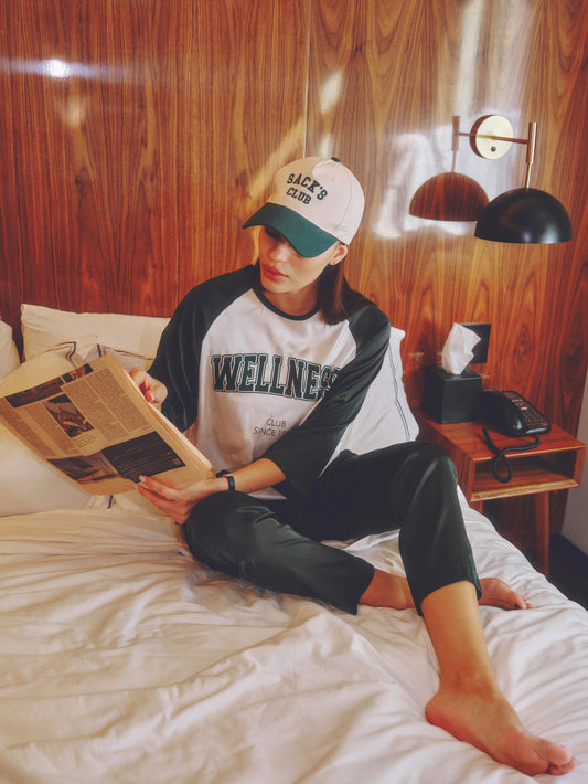 Printed raglan satin shirt