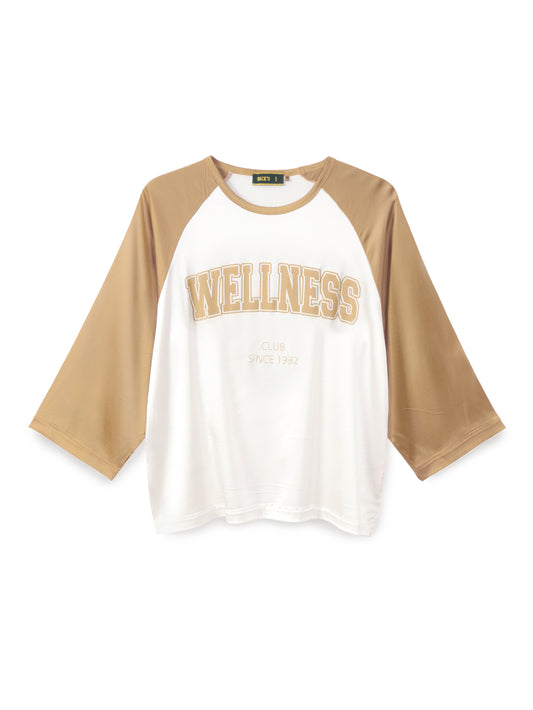 Printed raglan satin shirt