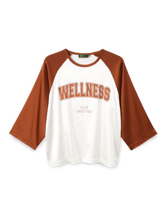 Printed raglan satin shirt