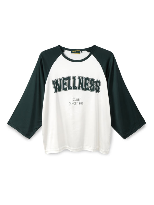 Printed raglan satin shirt