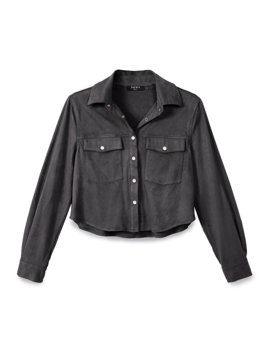 Suede Button-Down Shirt