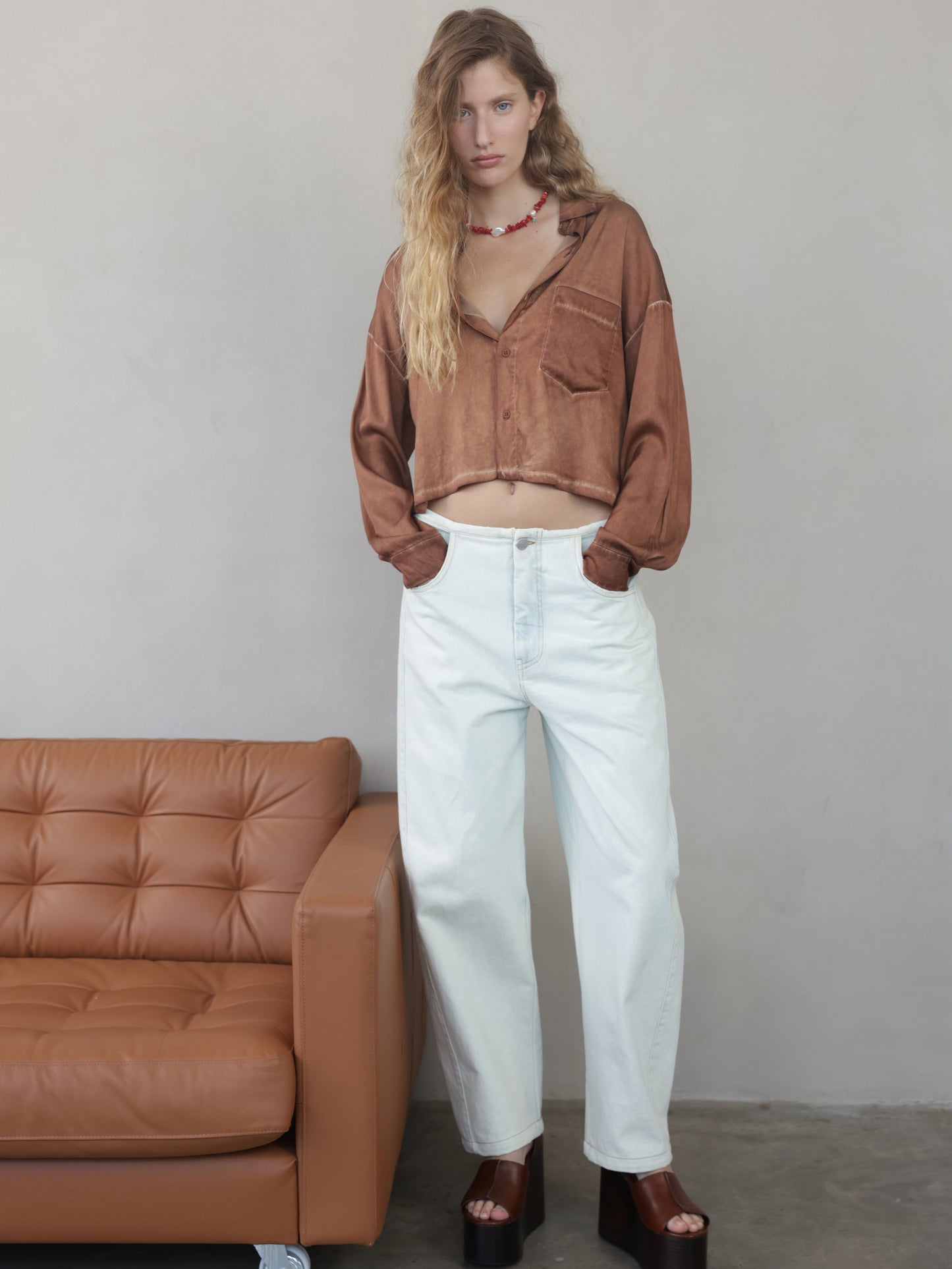 Vintage Wash Crop Shirt