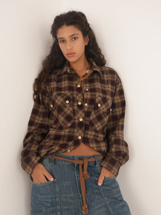 Button-down plaid shirt