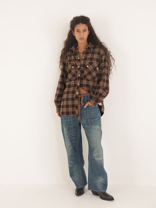 Button-down plaid shirt