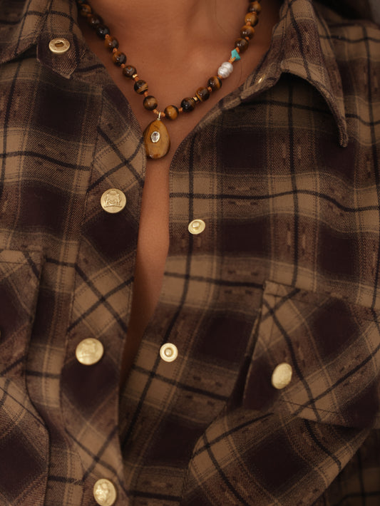 Button-down plaid shirt