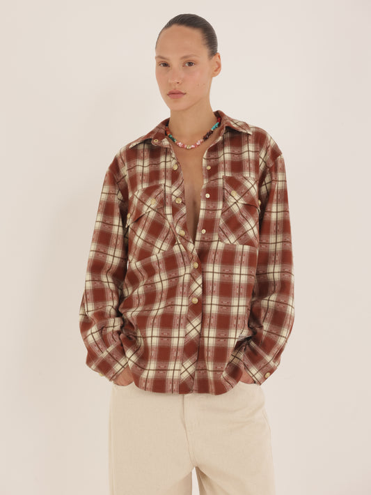 Button-down plaid shirt