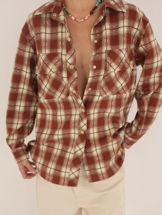 Button-down plaid shirt