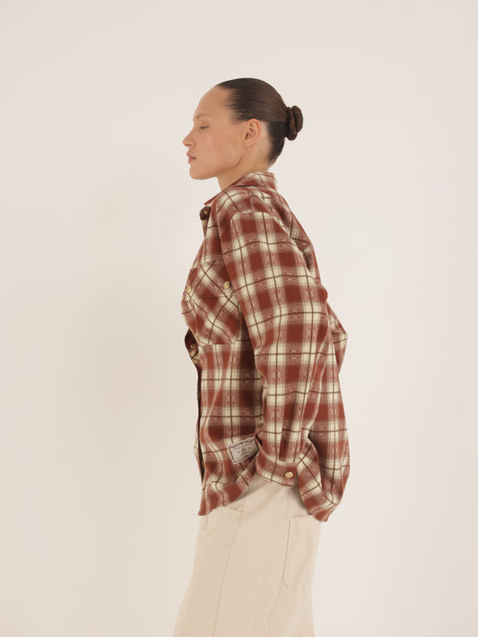 Button-down plaid shirt